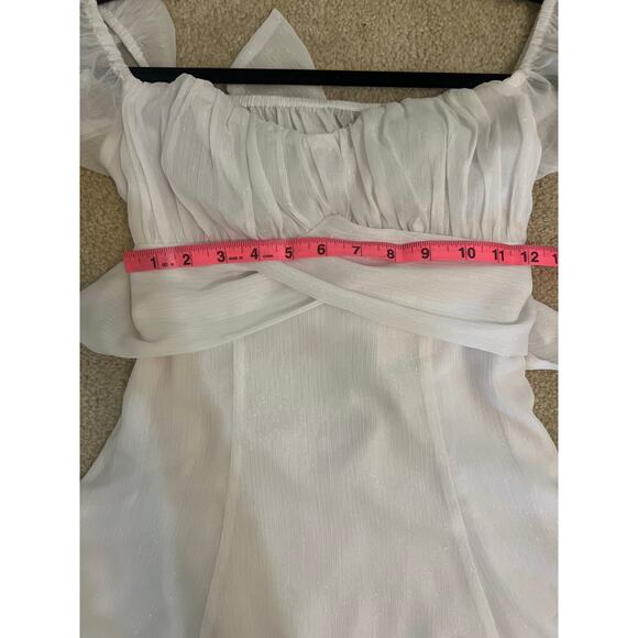 Lucy in the Sky Estrella Dress Shimmery White Size Small Hoco Bridal Graduation - Picture 8 of 9